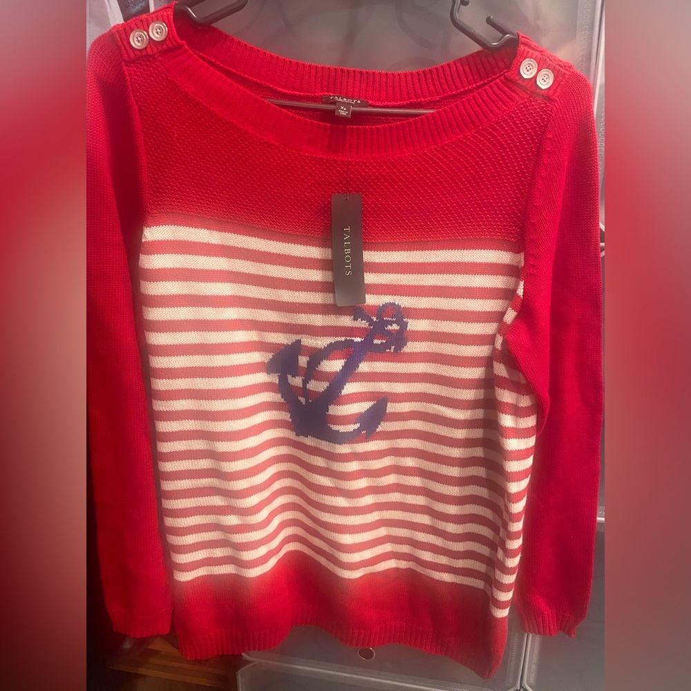 Talbots Petite Xp anchor sweater